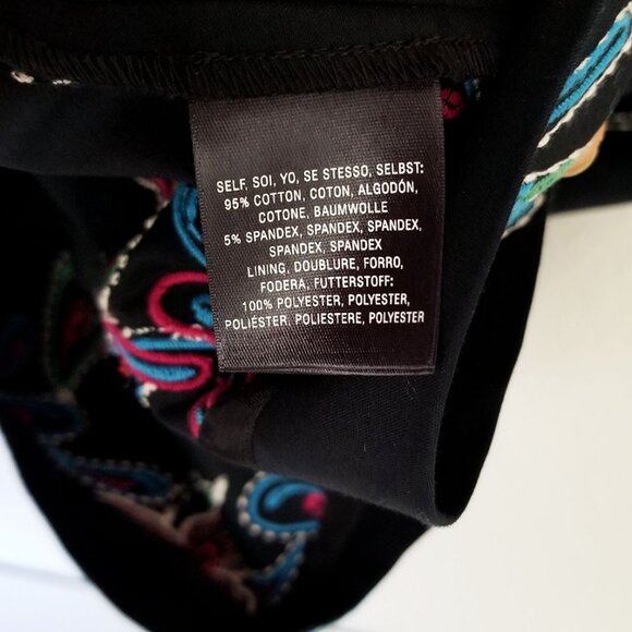 Anthropologie Maeve Chennai Embroidered Paisley Floral Mini Dress Black Size 6 - Picture 10 of 15